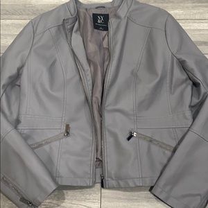 New York & Company Gray Leather Jacket